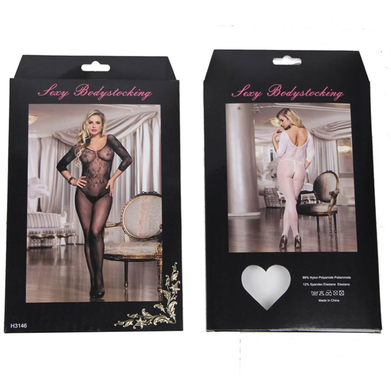 QUEEN LINGERIE - BODYSTOCKING MANGA LARGA APERTURA S/L