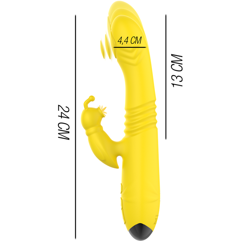 INTENSE - TOKY UP&DOWN VIBRADOR MULTIFUNCIÓN CON ESTIMULADOR DEL CLITORAL AMARILLO
