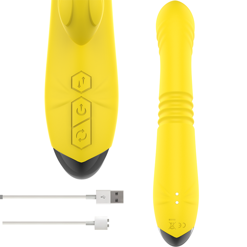INTENSE - TOKY UP&DOWN VIBRADOR MULTIFUNCIÓN CON ESTIMULADOR DEL CLITORAL AMARILLO