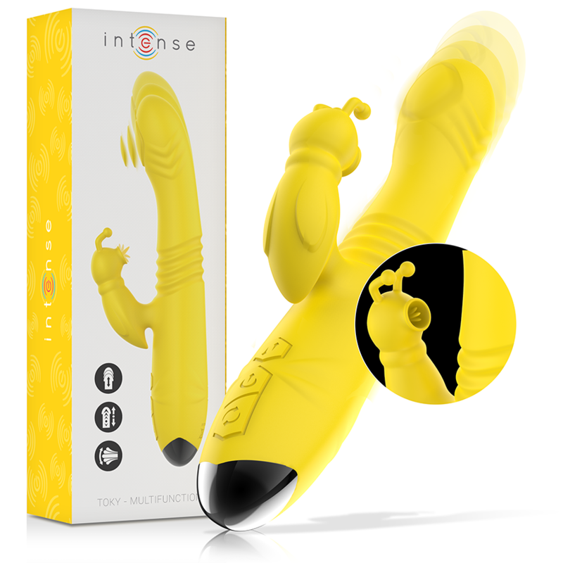 INTENSE - TOKY UP&DOWN VIBRADOR MULTIFUNCIÓN CON ESTIMULADOR DEL CLITORAL AMARILLO