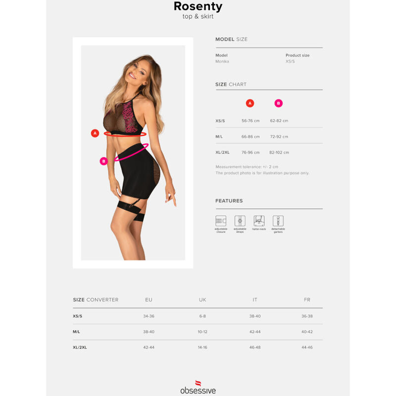 OBSESSIVE - TOP Y FALDA ROSENTY XS/S