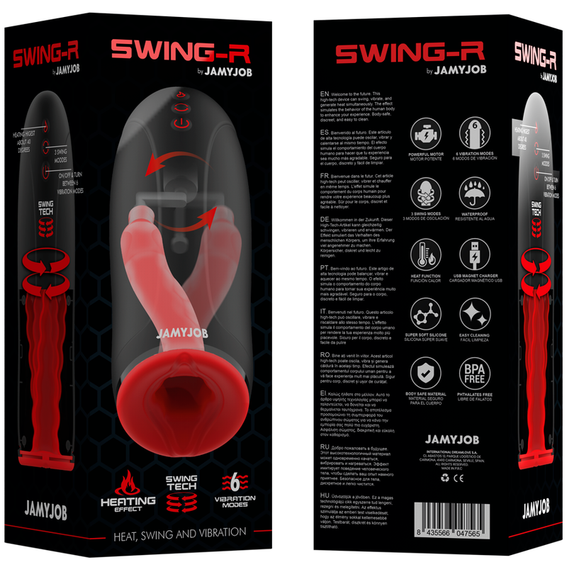 JAMYJOB - MASTURBADOR EFECTO CALEFACTOR SWING-R, SWING TECH Y VIBRACIÓN