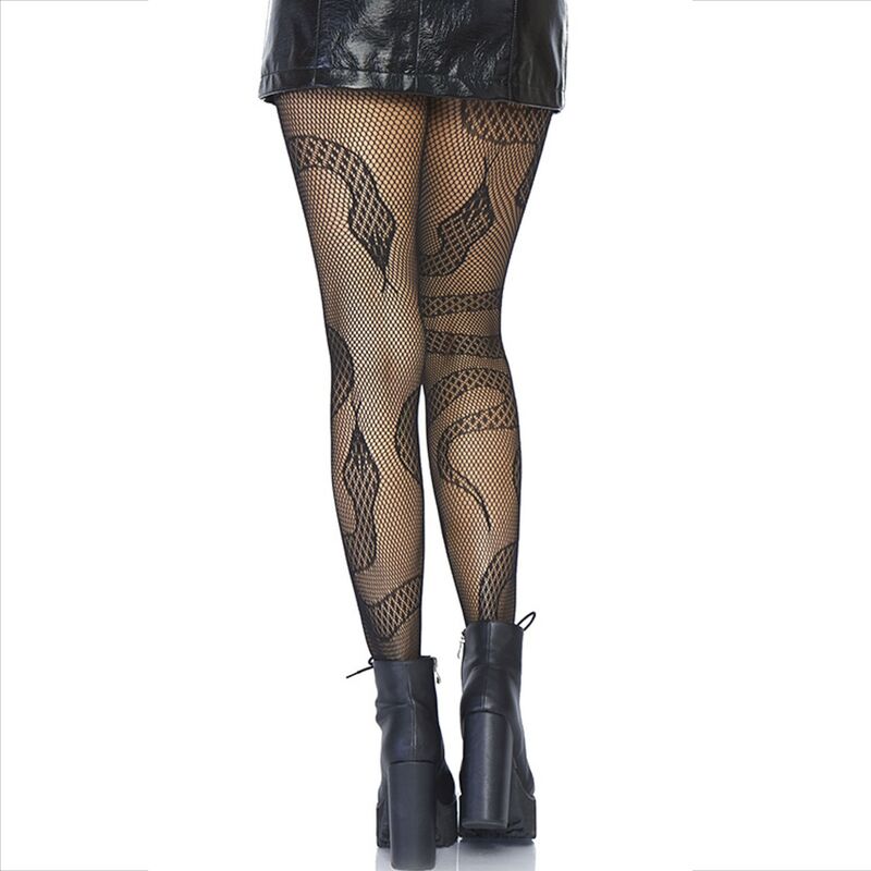 LEG AVENUE - CALCETINES DE RED SERPIENTE NEGRO