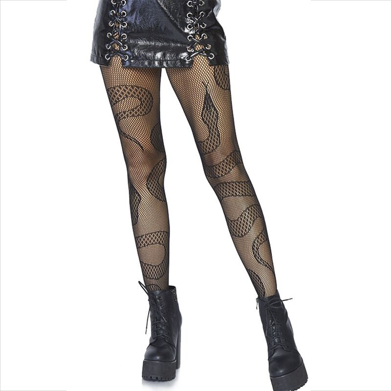 LEG AVENUE - CALCETINES DE RED SERPIENTE NEGRO
