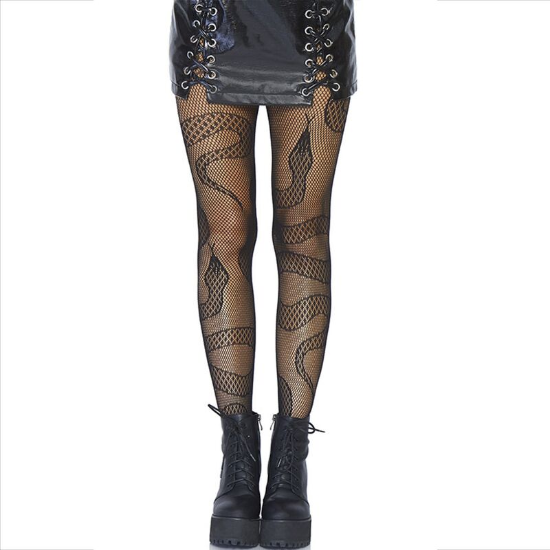 LEG AVENUE - CALCETINES DE RED SERPIENTE NEGRO