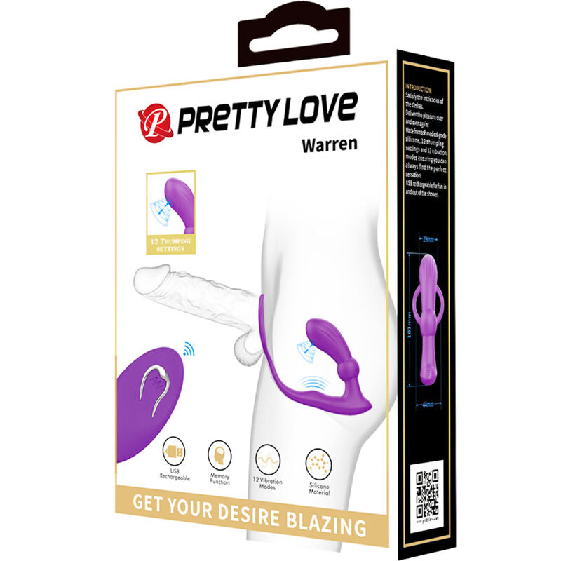 PRETTY LOVE - ANILLO ANAL Y VIBRADOR WARREN PURPLE