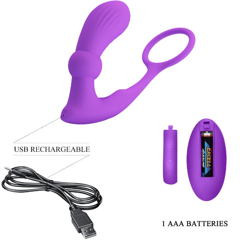PRETTY LOVE - ANILLO ANAL Y VIBRADOR WARREN PURPLE