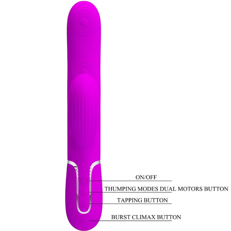 PRETTY LOVE - VIBRADOR PUNTO G MULTIFUNCIÓN 3 EN 1 PERLITA MORADO