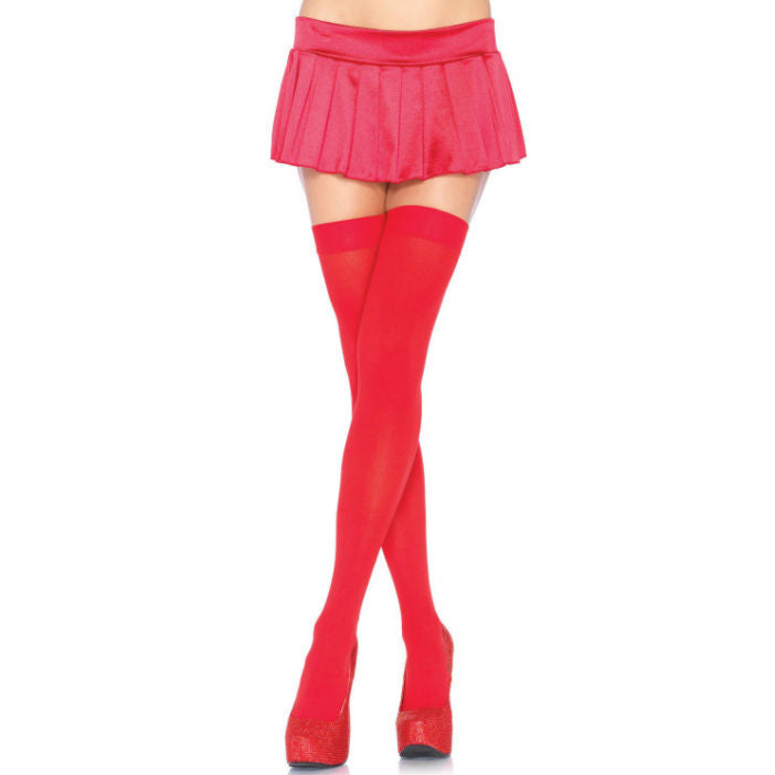 LEG AVENUE - MUSLOS ALTOS EN NYLON ROJO