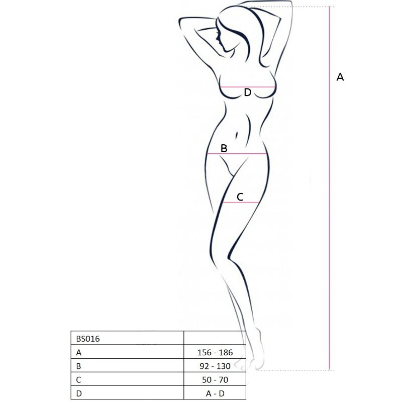 PASSION - BODYSTOCKING MUJER BS016 ROJO TALLA ÚNICA