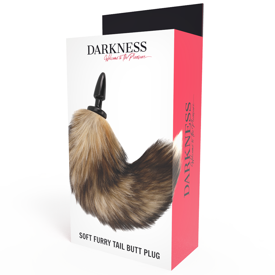 DARKNESS - COLA NATURAL CON PLUG ANAL DE SILICONA DE 10 CM