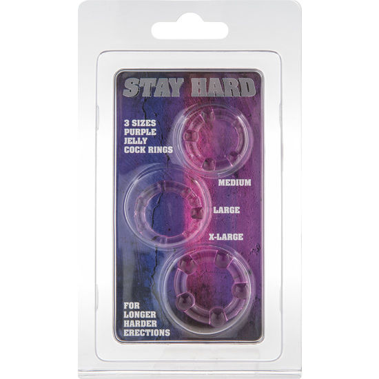 SIETE CREACIONES - SET DE TRES ANILLOS PARA EL PENE LILA