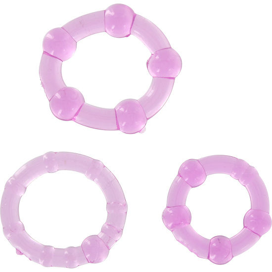 SIETE CREACIONES - SET DE TRES ANILLOS PARA EL PENE LILA