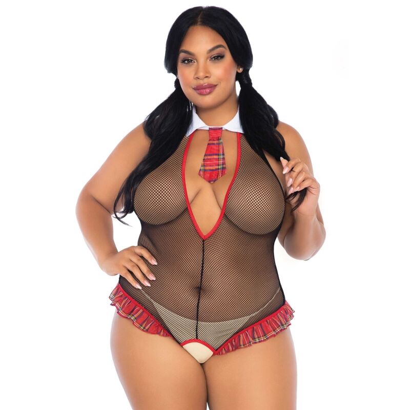 LEG AVENUE - PELUCHE FITNESS COLEGIALA SIN CROTHLESS TALLA GRANDE