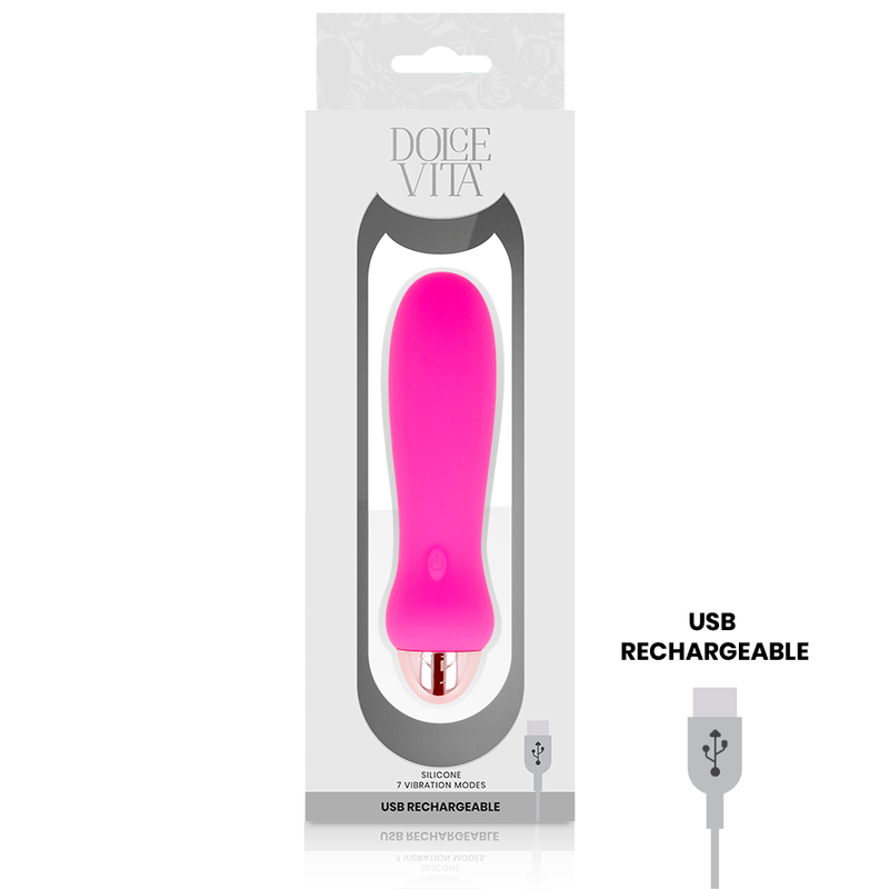 DOLCE VITA - VIBRATEUR RECHARGEABLE CINQ ROSE 7 VITESSES