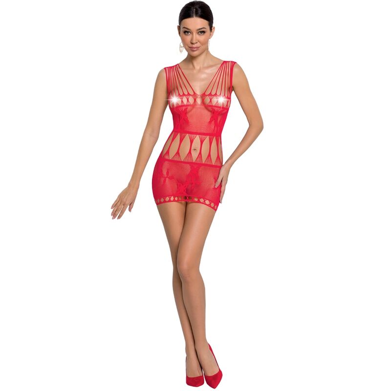 PASSION - BODYSTOCKING FEMME BS090 ROUGE TAILLE UNIQUE