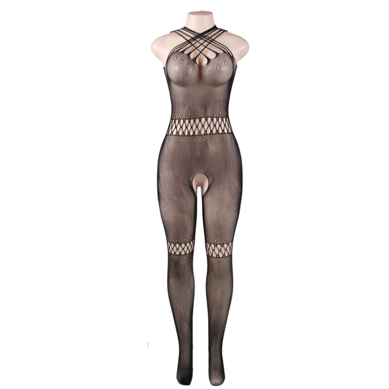 QUEEN LINGERIE - BODYSTOCKING BRETELLES COU S/L