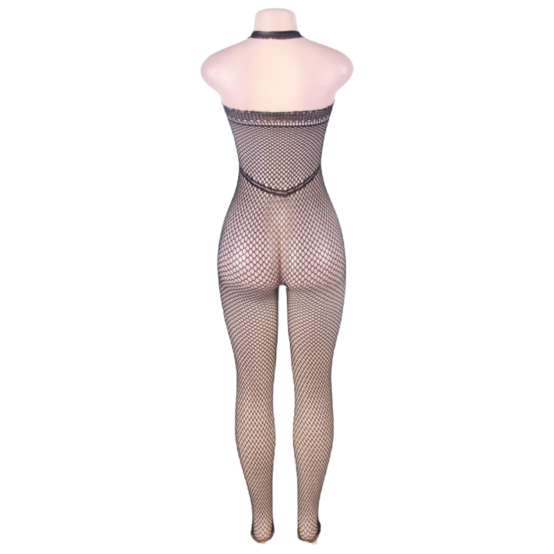 QUEEN LINGERIE - BODYSTOCKING CON ESPALDA ABIERTA Y CUELLO ABIERTO S/L