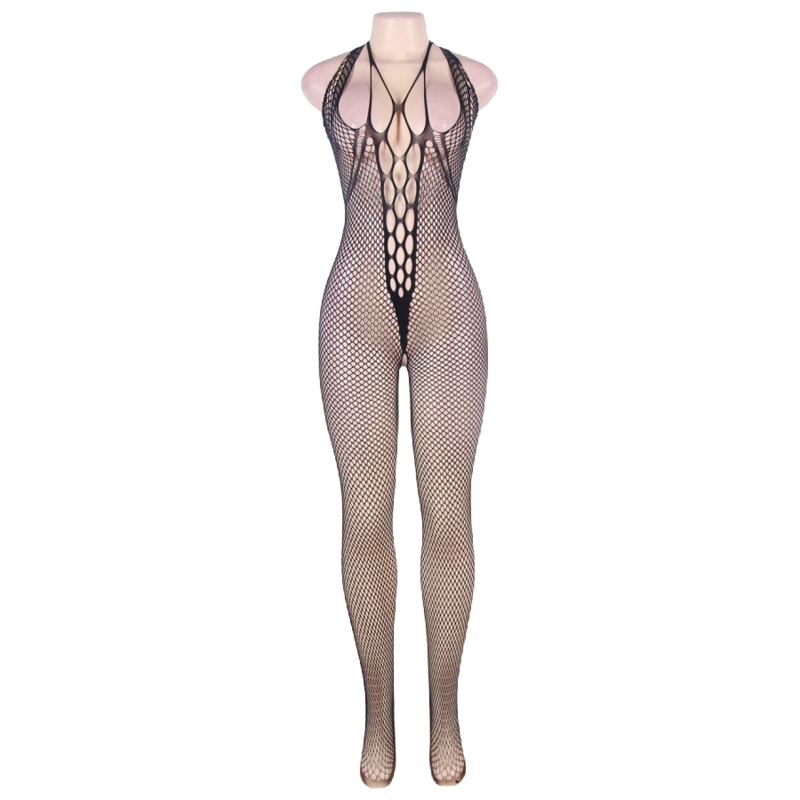 QUEEN LINGERIE - BODYSTOCKING CON ESPALDA ABIERTA Y CUELLO ABIERTO S/L