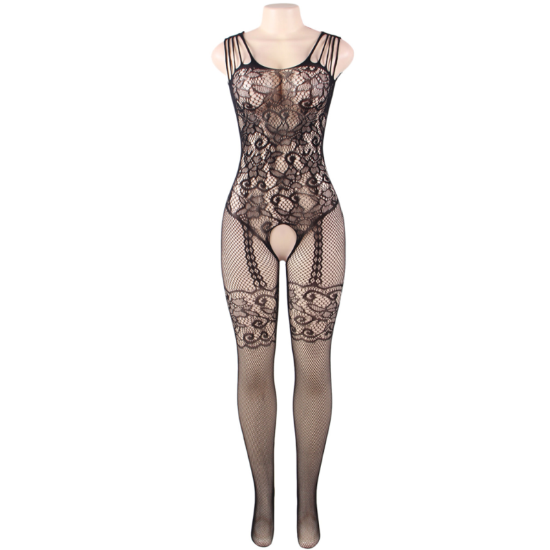 QUEEN LINGERIE - BODYSTOCKING AVEC OUVERTURE FLEUR S/L