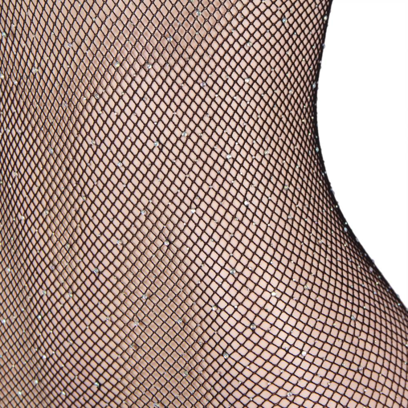 QUEEN LINGERIE - BODYSTOCKING DE MANGA LARGA CON DIAMANTES S/L