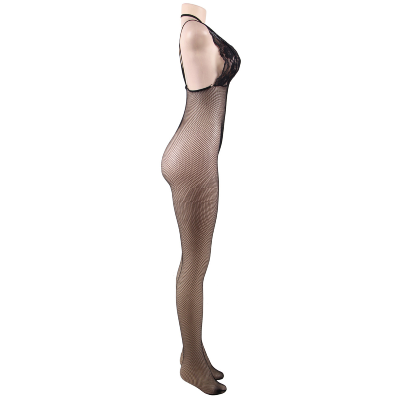 QUEEN LINGERIE - BODYSTOCKING EN FILET AVEC OUVERTURE S/L