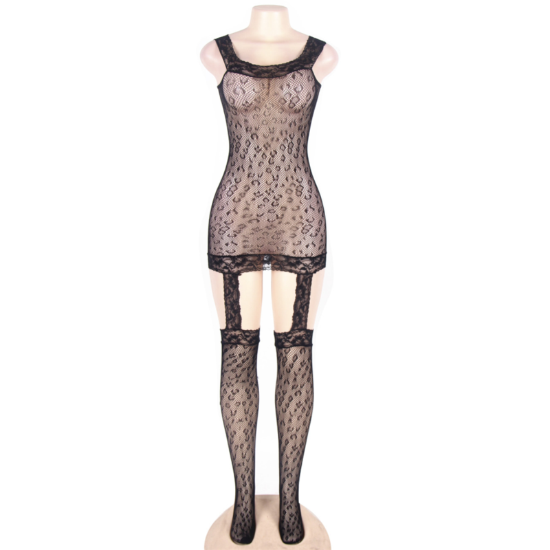 QUEEN LINGERIE - BODYSTOCKING STYLE LÉOPARD S/L