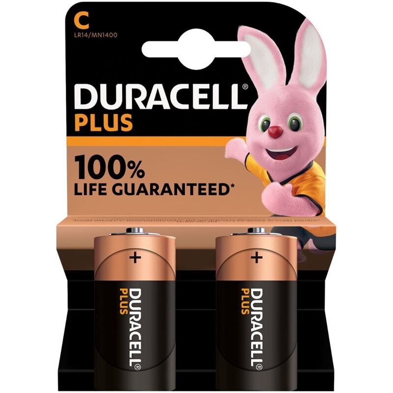 DURACELL - BATTERIE PLUS PUISSANCE ALCALINA C LR14 2 UNITÉS