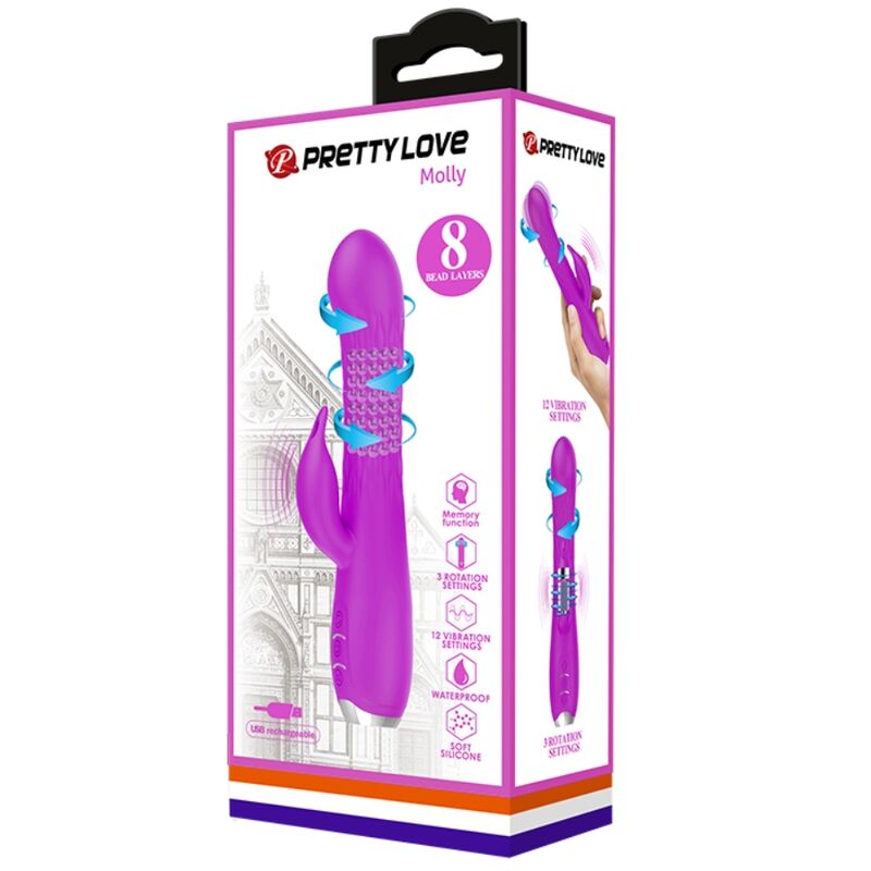 PRETTY LOVE - VIBRATEUR MOLLY AVEC ROTATION RECHARGEABLE