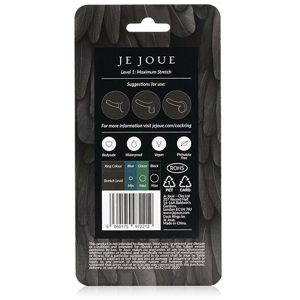 JE JOUE - ANNEAU PÉNIAL EN SILICONE  EXTENSION MAXIMALE - NOIR