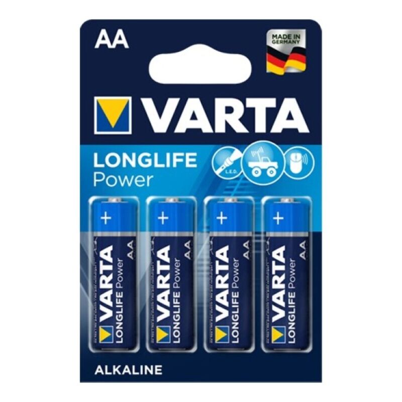 VARTA - PILE ALCALINE LONGLIFE POWER AA LR6 4 UNITÉ