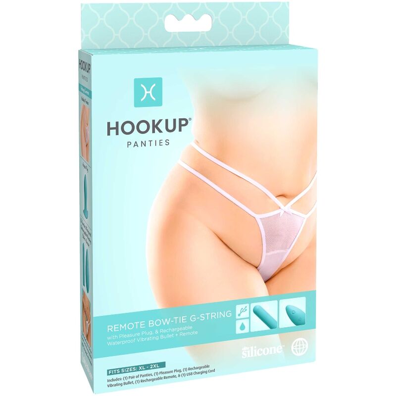 HOOK UP PANTIES - REMOTE BOW-TIE G-STRING SIZE XL/XXL