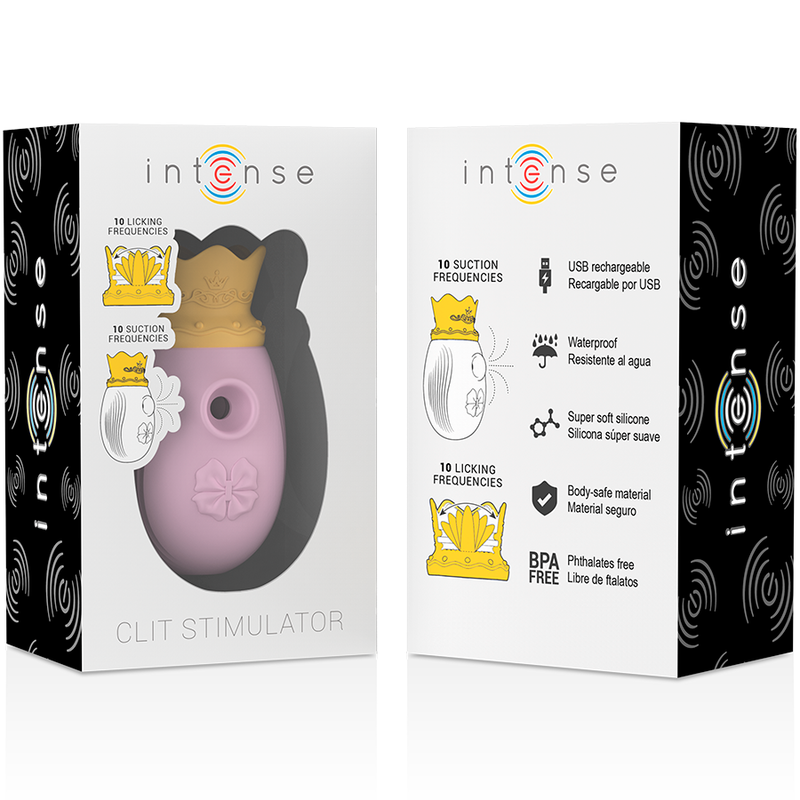 INTENSE - STIMULATEUR CLIT 10 FRÉQUENCES DE LÉCHAGE ET DASPIRATION - ROSE