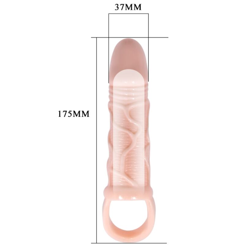 BAILE - GAINE D'EXTENSION DE PÉNIS AVEC SANGLE POUR TESTICULES 13,5 CM