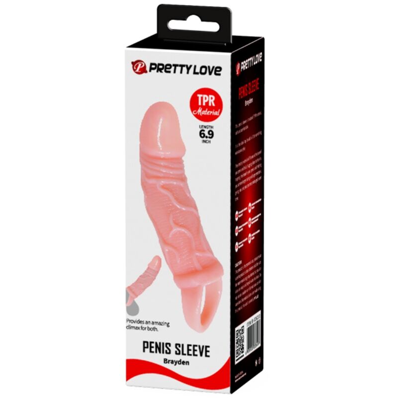 BAILE - GAINE D'EXTENSION DE PÉNIS AVEC SANGLE POUR TESTICULES 13,5 CM