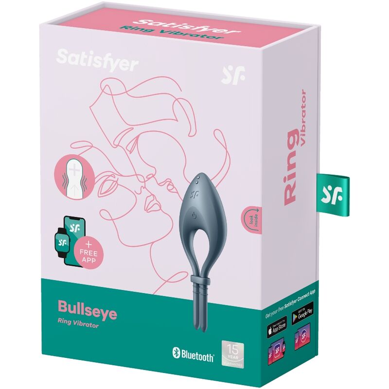 SATISFYER - APPLICATION BULLSEYE RING VIBRATEUR GRIS