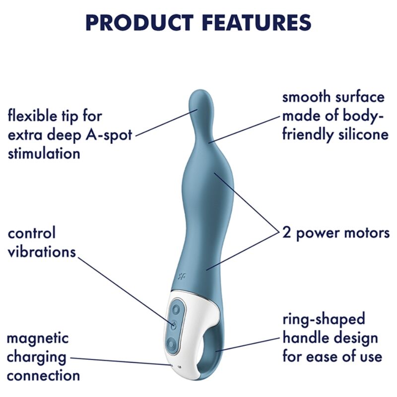 SATISFYER - VIBRATEUR AMAZING 1 ASPOT BLEU