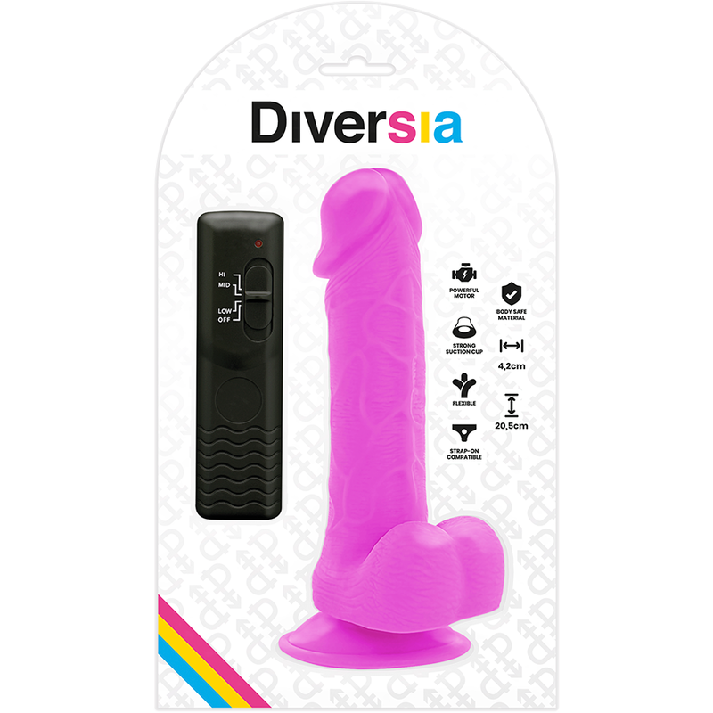 DIVERSIA - DILDO VIBRANT FLEXIBLE VIOLET 20.5 CM -O- 4.2 CM