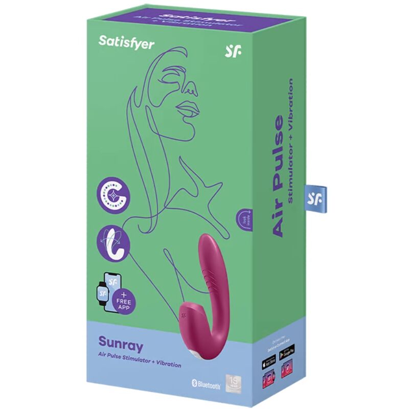 SATISFYER - APPLICATION SUNRAY STIMULATEUR ET VIBRATEUR ROUGE