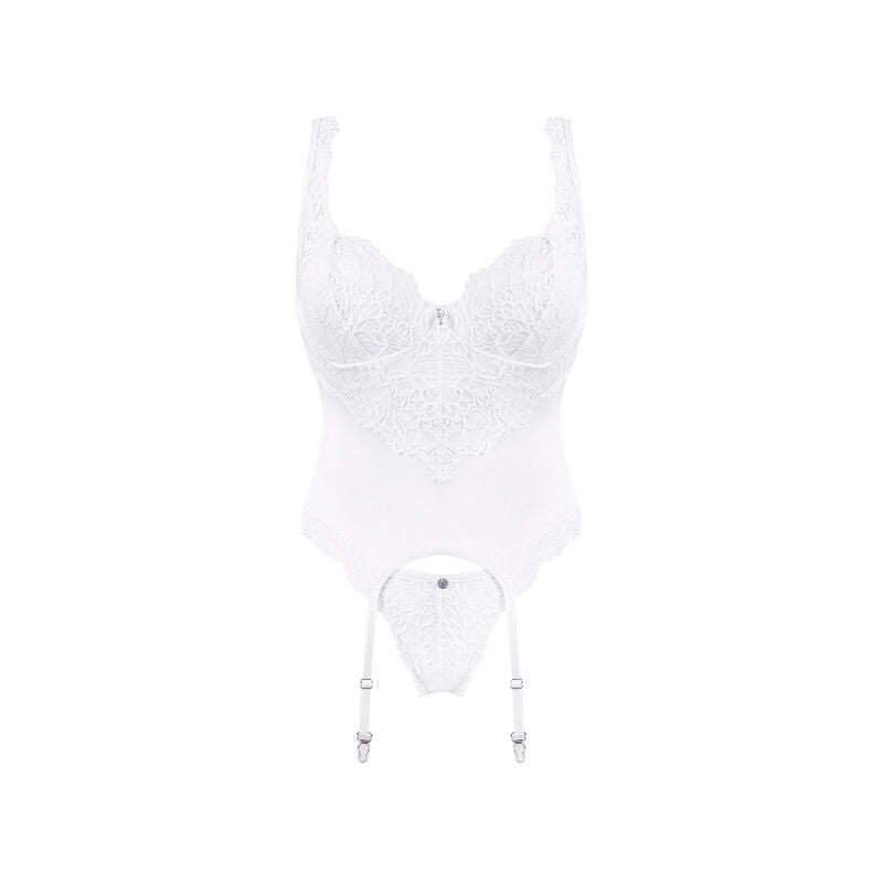 OBSESSIVE - CORSET ET STRING AMOR BLANCO S/M