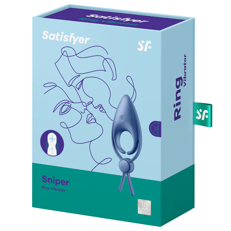 SATISFYER - VIBRATEUR ANNEAU SNIPER BLEU