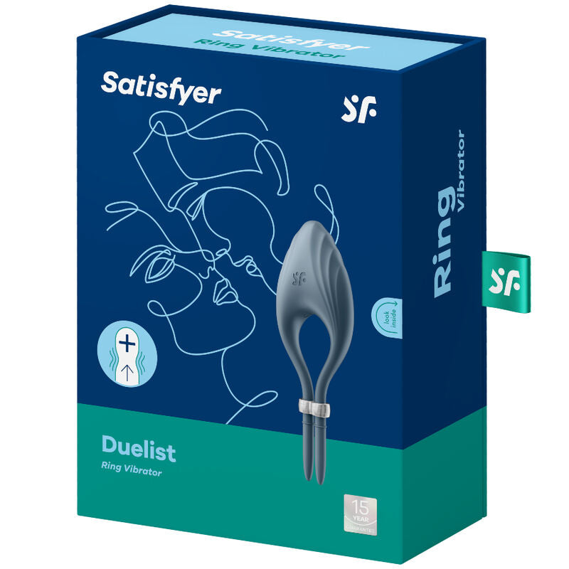 SATISFYER - VIBRATEUR ANNEAU DUELIST BLEU