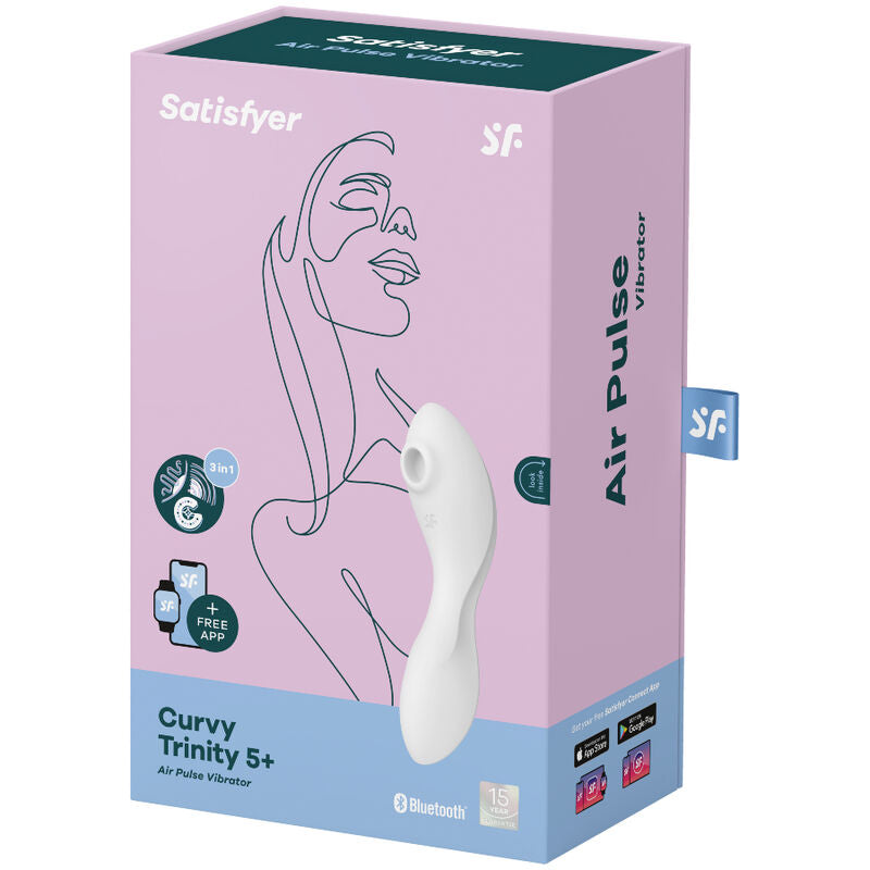 SATISFYER - APPLICATION STIMULATEUR ET VIBRATEUR CURVY TRINITY 5 BLANC