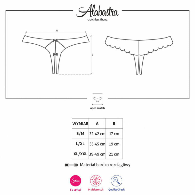 OBSESSIVE - STRING ALABASTRA CROCHLESS BLANC S/M