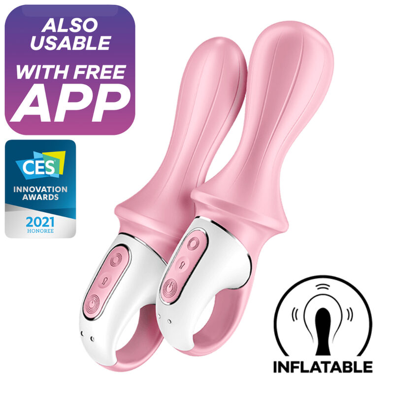 SATISFYER - AIR PUMP BOOTY 5+ VIBRATEUR ANAL GONFLABLE ROSE