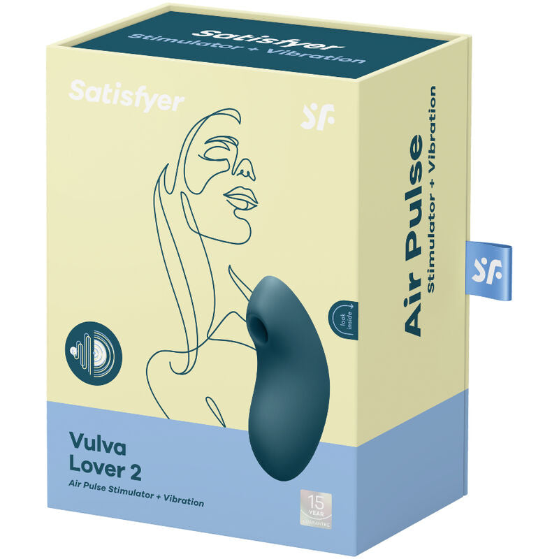 SATISFYER - STIMULATEUR ET VIBRATEUR VULVA LOVER 2 AIR PULSE BLEU