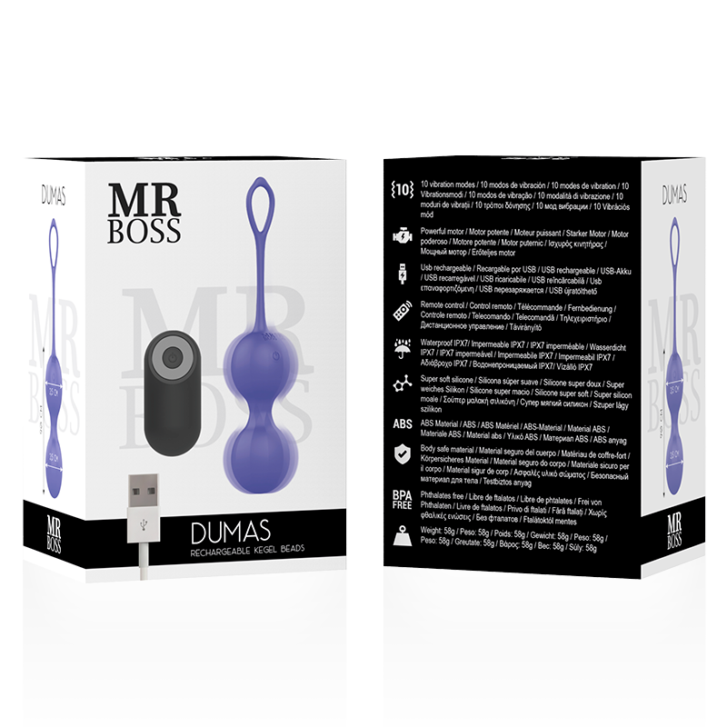 MR BOSS - DUMAS PERLES DE KEGEL VIBRANTES TÉLÉCOMMANDE