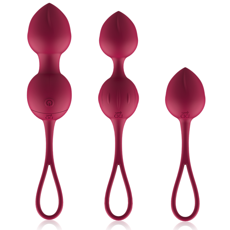 CICI BEAUTY - PREMIUM SILICONE 3 PERLES DE KEGEL VIBRANTES TÉLÉCOMMANDE