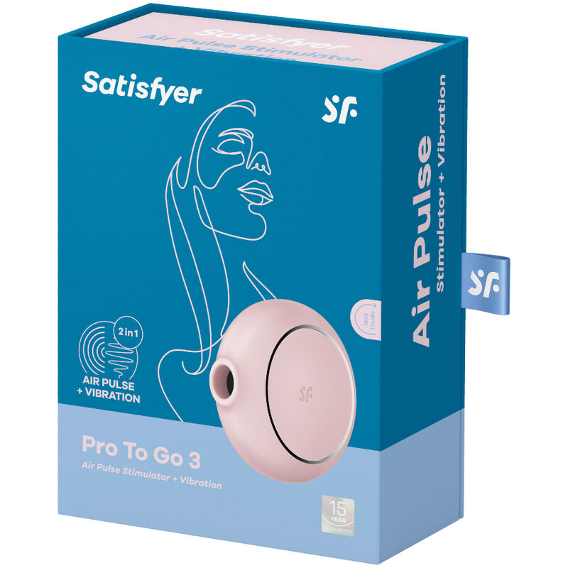 SATISFYER - STIMULATEUR ET VIBRATEUR DOUBLE AIR PULSE PRO TO GO 3 NOIR