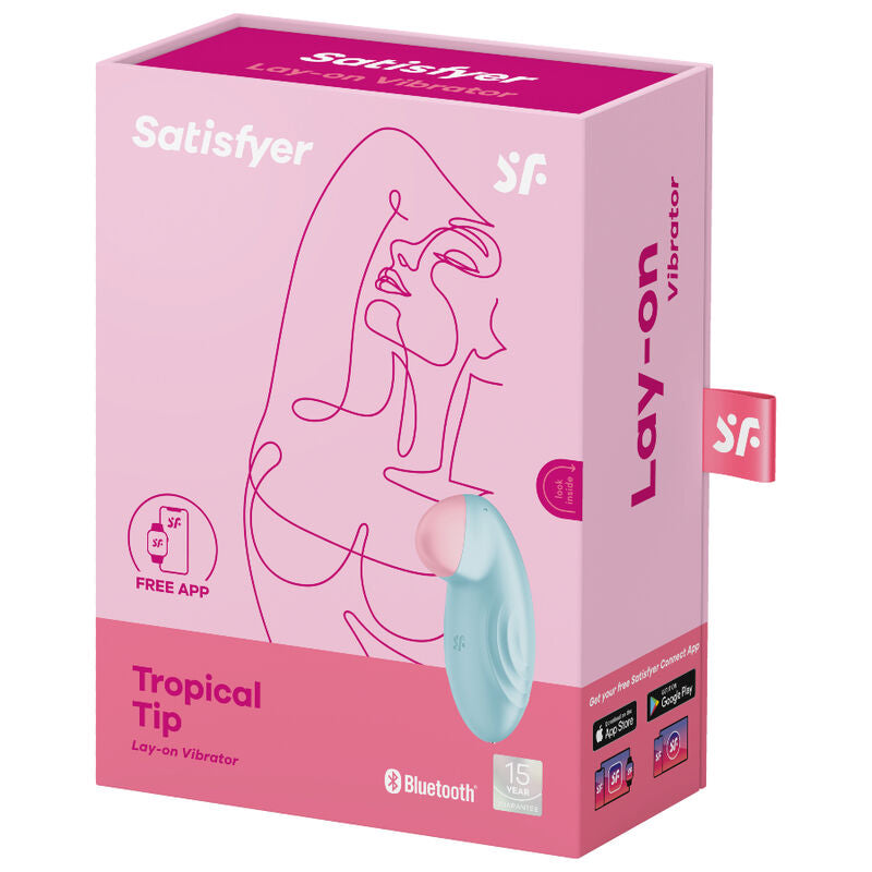 SATISFYER - VIBRATEUR  POSER TROPICAL TIP BLEU